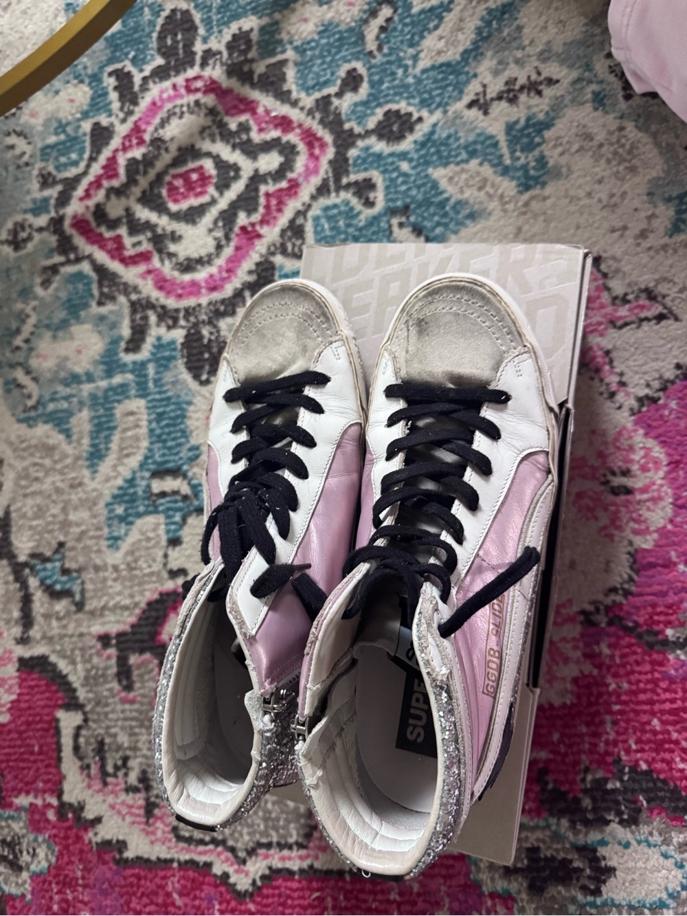 Golden Goose High Top Sneakers - Pink and Glitter - Picture 3 of 10